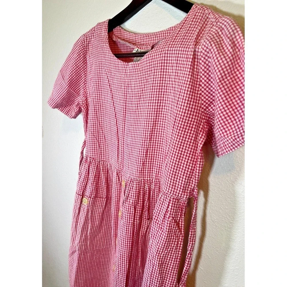 Prairie Costume Dress Red Gingham Farm Girl Dorothy Farm Theater Wardrobe Cotton - Picture 7 of 15